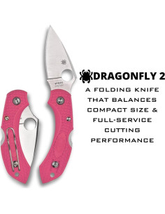 Cuchillo Plegable Spyderco Dragonfly 2 Rosa CPM S30V 14.16cm 2