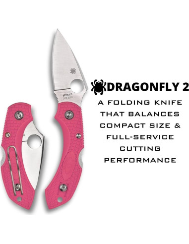 Cuchillo Plegable Spyderco Dragonfly 2 Rosa CPM S30V 14.16cm