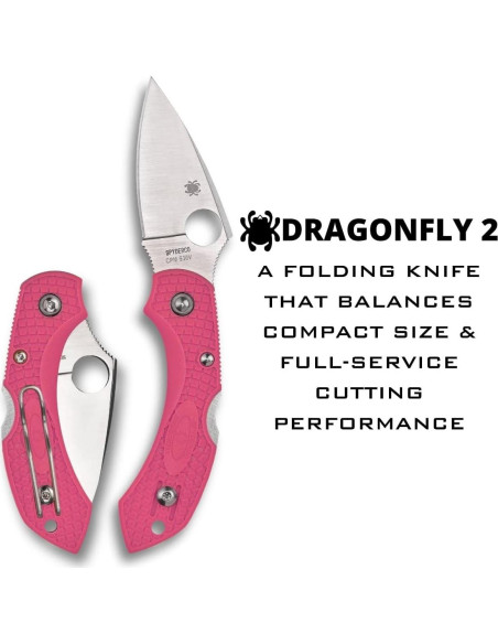Cuchillo Plegable Spyderco Dragonfly 2 Rosa CPM S30V 14.16cm
