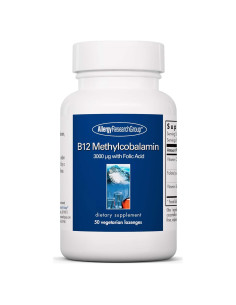 Suplemento de B12 Methylcobalamin Allergy Research 50 Pastillas