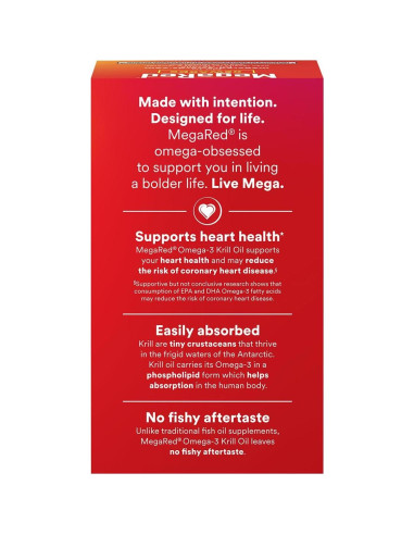 Suplemento Aceite de Krill MegaRed 500mg Omega-3 80 Cápsulas