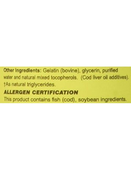 Aceite de Hígado de Bacalao Mason Vitamins 10 Minims 100 Cápsulas Aceite de Hígado de Bacalao Mason Vitamins 10 Minims 100 Cápsulas