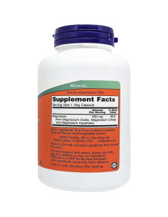 NOW Magnesio 400mg 180 Cápsulas Veganas - Suplemento Energético 2