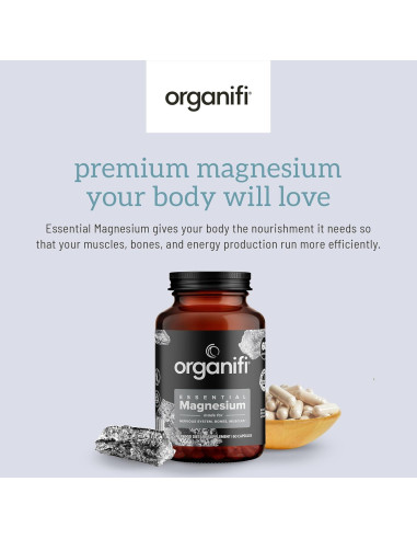 Suplemento de Magnesio Glicinato Organifi 150mg 60 Cápsulas Veganas
