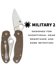 Cuchillo de bolsillo Spyderco Military 2 - Mango G10, 24.16 cm 2