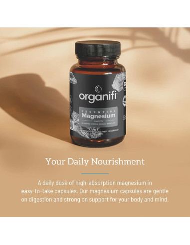Suplemento de Magnesio Glicinato Organifi 150mg 60 Cápsulas Veganas