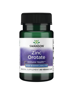 Suplemento Orotato de Zinc Swanson 10 mg 60 Cápsulas Veganas