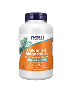 NOW Foods Polvo de Citrato de Calcio y Magnesio con Vitamina D3 227g
