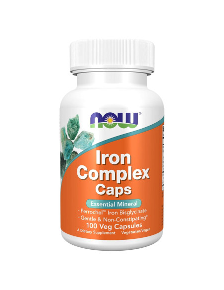Suplemento de Hierro NOW Foods 100 Cápsulas Veganas