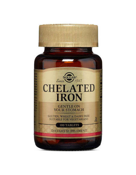 Suplemento de Hierro Quelado Solgar 100 tabletas 113g