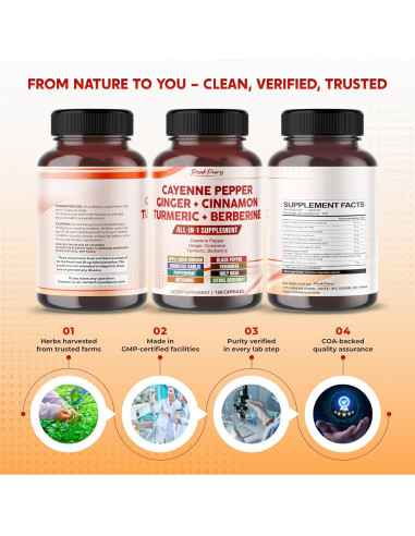 Pimienta de Cayena PeakPury 150 Cápsulas - Salud Digestiva