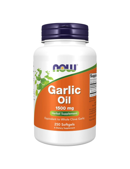 Suplemento NOW Foods Aceite de Ajo 1500 mg 250 Gelatinas