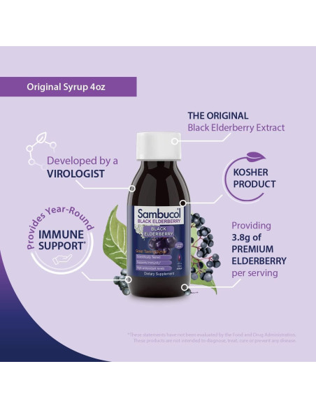 Jarabe de Saúco Negro Sambucol 118 ml - Soporte Inmunológico