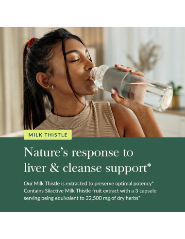 Suplemento Hepático Gaia Herbs Cardo Mariano 120 Cápsulas Veganas