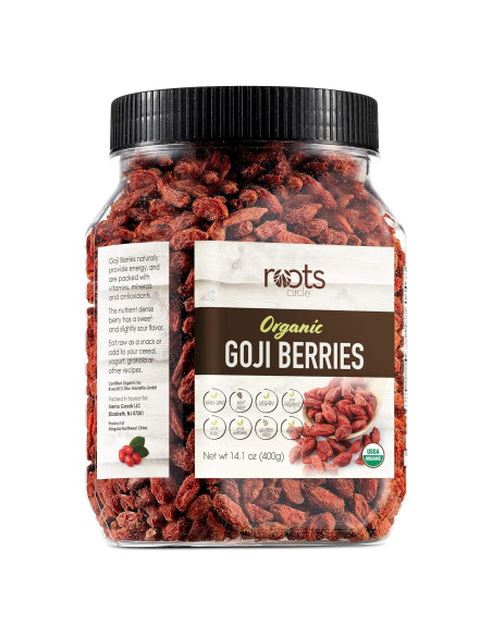Baya de Goji Secas Orgánicas Roots Circle 400g - Superfood Antioxidante