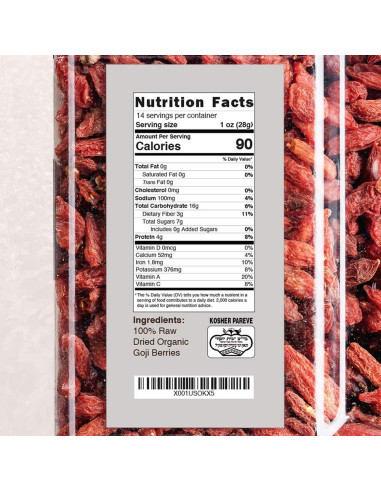 Baya de Goji Secas Orgánicas Roots Circle 400g - Superfood Antioxidante
