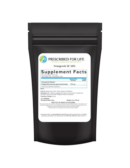Polvo de Fenogreco Prescrito para la Vida 50% Saponinas 113g