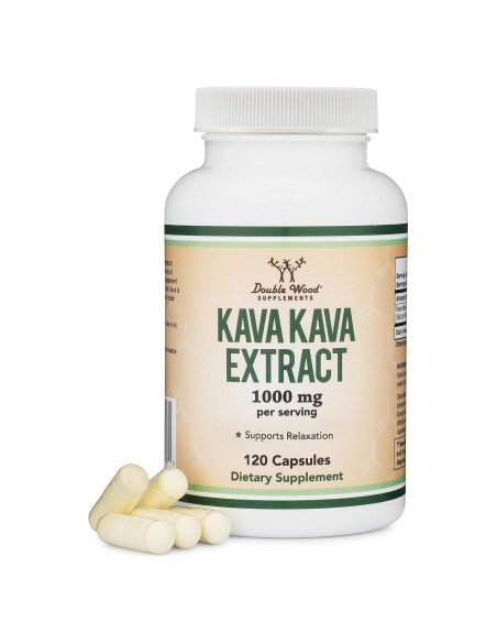 Cápsulas de Kava Kava 1000mg Double Wood - 120 unidades