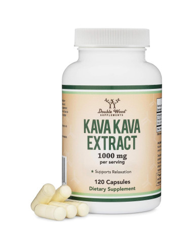 Cápsulas de Kava Kava 1000mg Double Wood - 120 unidades