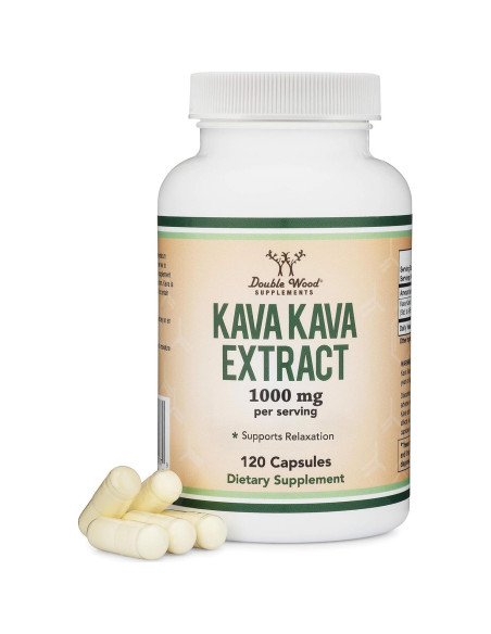 Cápsulas de Kava Kava 1000mg Double Wood - 120 unidades