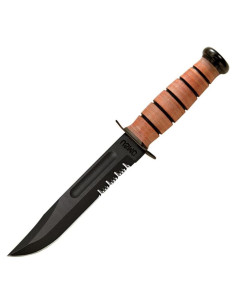 Cuchillo de Combate Fijo KA-BAR USMC 17.78 cm Serrado