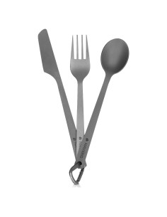 Juego de Cubiertos de Camping Titanio Navaris 3 Piezas Liviano