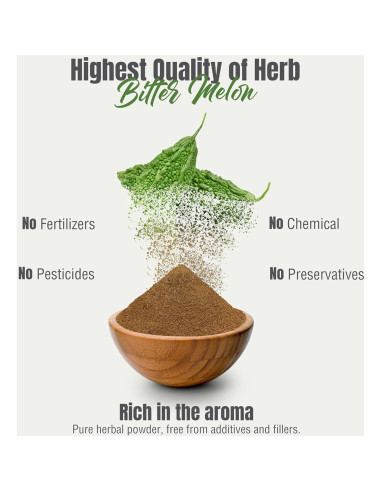 Polvo de Melón Amargo Karela 454g - Rico en Vitamina C, Vegano