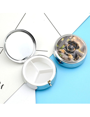 Caja de Pastillas Portátil 3 Compartimentos para Mascotas 5 cm