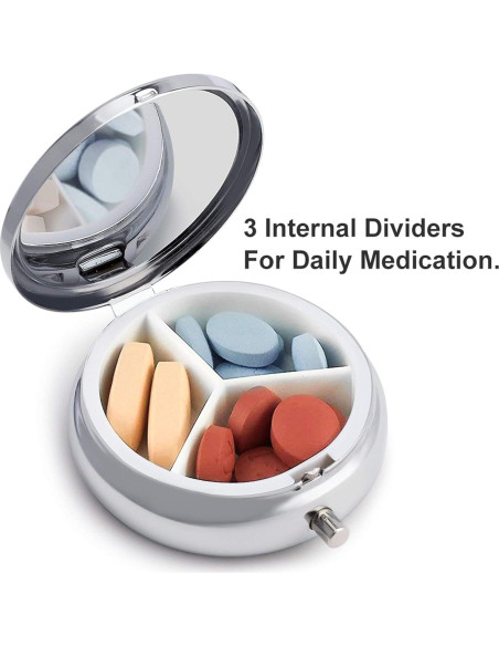 Caja de Pastillas Portátil 3 Compartimentos para Mascotas 5 cm