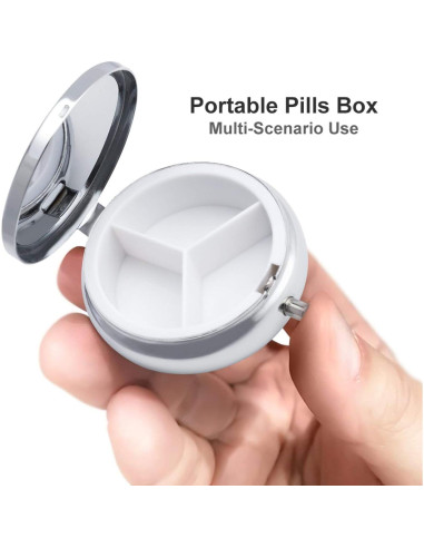 Caja de Pastillas Portátil JTKBNVM 3 Compartimentos 5cm