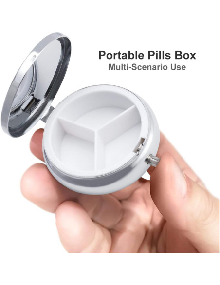 Caja de Pastillas Portátil JTKBNVM 3 Compartimentos 5cm