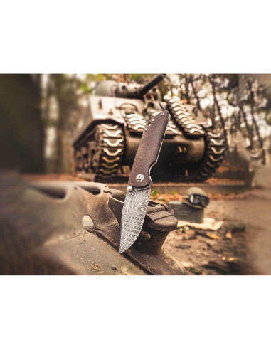 Cuchillo de bolsillo Boker M4 Sherman Damasco - Hecho en Alemania