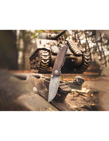 Cuchillo de bolsillo Boker M4 Sherman Damasco - Hecho en Alemania