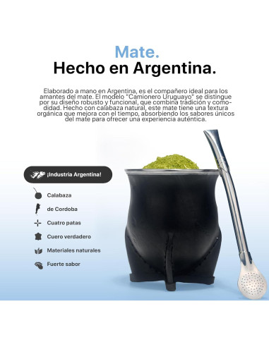 Mate de Calabaza DrinkYerba Camionero Uruguayo Artesanal