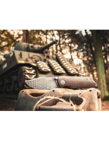 Cuchillo de bolsillo Boker M4 Sherman Damasco - Hecho en Alemania