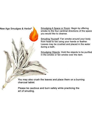 Hojas de Salvia Blanca Orgánica 453g New Age Smudges