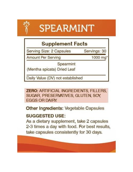 Cápsulas de Menta 1000 mg Secretos de la Tribu - 60 Unidades