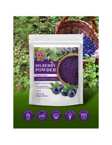 Polvo de Arándano Liofilizado Natural Tesoro Siberiano 56.7g