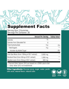 Gomitas de Musgo Marino Irlandés Country Farms 2000mg Veganas 2