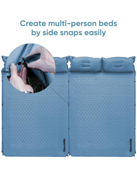 Almohadilla Autoinflable Naturehike D02 Completa Azul 196x132cm