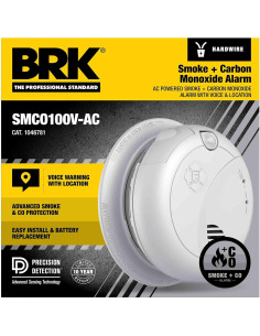 Alarma Combinada de Humo y Monóxido BRK SMCO100V-AC 2
