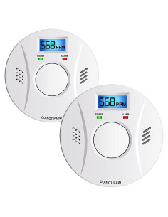 Paquete de 2 Detectores de Humo y Monóxido Linsoal 85dB