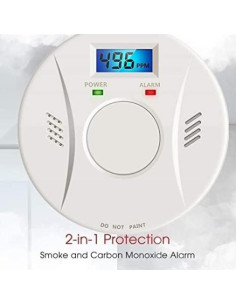 Paquete de 2 Detectores de Humo y Monóxido Linsoal 85dB 2