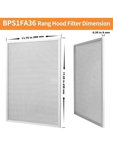 Filtro de Ventilación de Campana WZKO BPS1FA36 2 Paquete 298x438x9mm