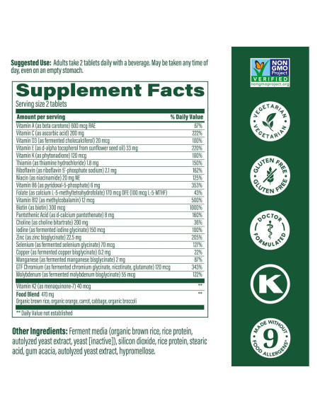 MegaFood Multivitamina Avanzada Hombres 60 Tabletas - Salud Inmunológica