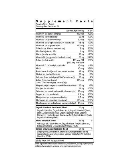 Multivitamina Rainbow Light Men's One 120 unidades para hombres Multivitamina Rainbow Light Men's One 120 unidades para hombres