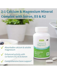 Suplemento Vegano de Calcio y Magnesio Igennus 60 Tabletas 2