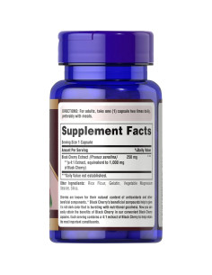Extracto Concentrado de Cereza Negra Puritan's Pride 250 mg - 100 Cápsulas 2