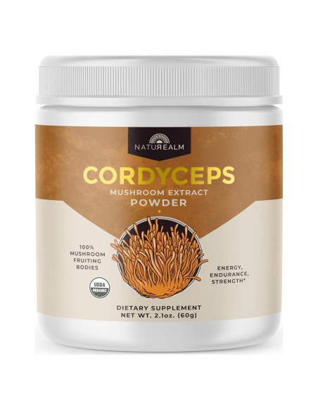 Polvo de Hongo Cordyceps Naturealm 59.5g - Energía y Enfoque