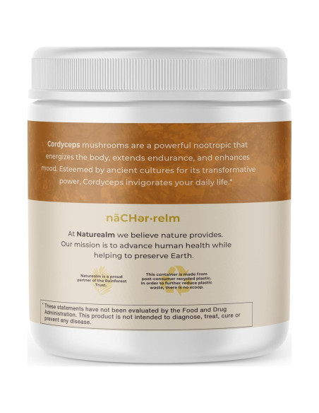 Polvo de Hongo Cordyceps Naturealm 59.5g - Energía y Enfoque
